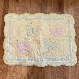 Pottery Barn Kids Standard Sham Quilted Patchwork Polka Dot Butterflies